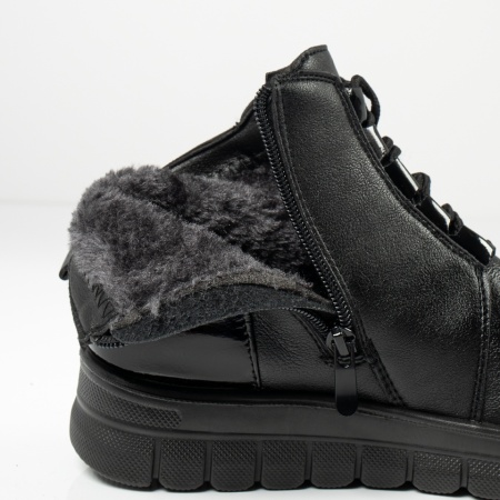 Ghete dama cu siret si fermoar negre MOD10268, 2, modlet.ro