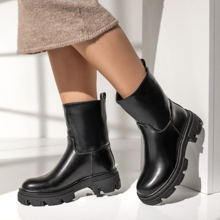 Ghete Dama, Ghete dama cu talpa groasa negre MOD02179, modlet.ro