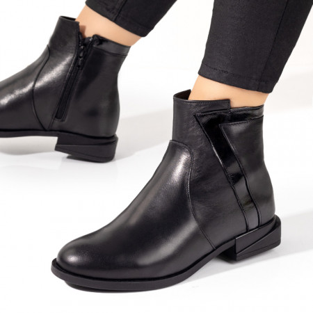 Ghete dama negre cu fermoar din Piele naturala MOD09864