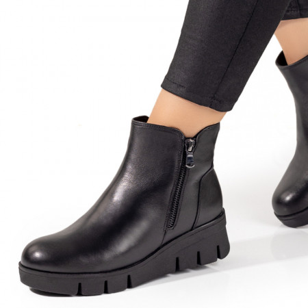 Ghete dama negre cu fermoar din Piele naturala MOD09870