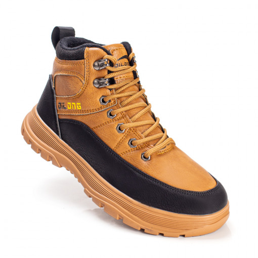 Ghete Dama, Ghete sport negru cu maro deschis unisex cu siret MOD07363, modlet.ro