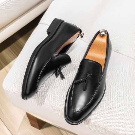 Pantofi barbati, Mocasini barbati, din piele naturala, negri MOD13298, modlet.ro