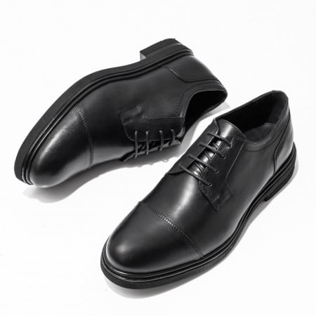 Pantofi barbati eleganti din Piele naturala negri ZEF10674, 3, zeforia.ro