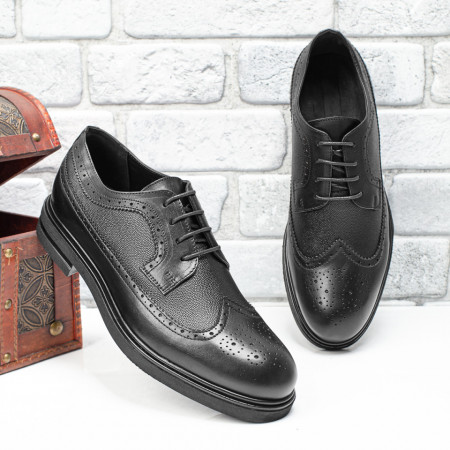 Pantofi barbati, Pantofi barbati eleganti negri cu model din Piele naturala ZEF10569 - zeforia.ro