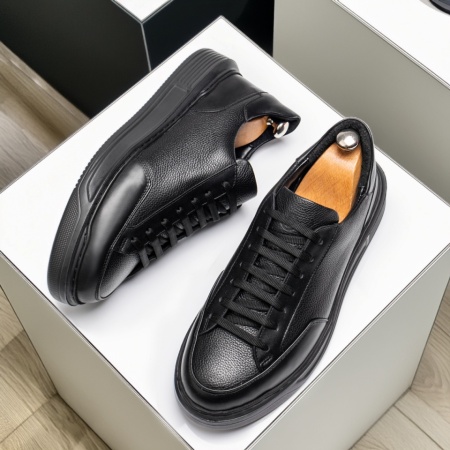 Pantofi casual barbati, Pantofi casual barbati cu siret negri din Piele naturala MOD12107, modlet.ro
