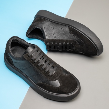Pantofi casual barbati din Piele Naturala negri MOD11912, 4, modlet.ro