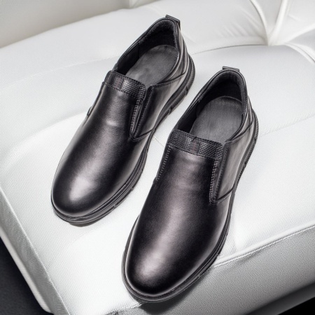 Pantofi casual barbati negri din Piele naturala MOD12044, 3, modlet.ro