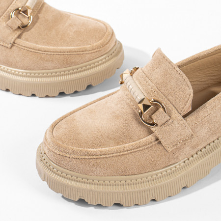 Pantofi casual dama bej suede MOD11208, 5, modlet.ro
