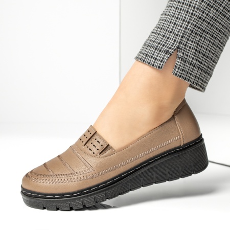 Pantofi dama, Pantofi casual dama cu platforma bej MOD13047, modlet.ro