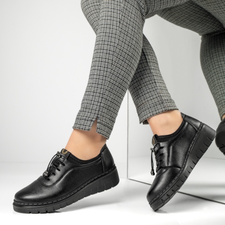 Pantofi dama, Pantofi casual dama cu platforma negri MOD13052, modlet.ro