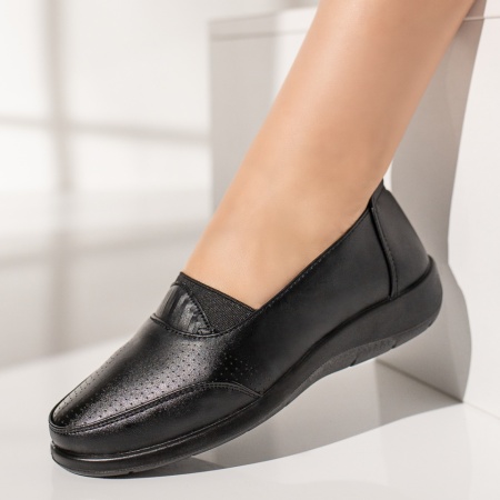 Incaltaminte dama, Pantofi casual dama cu platforma negri ZEF12141, zeforia.ro