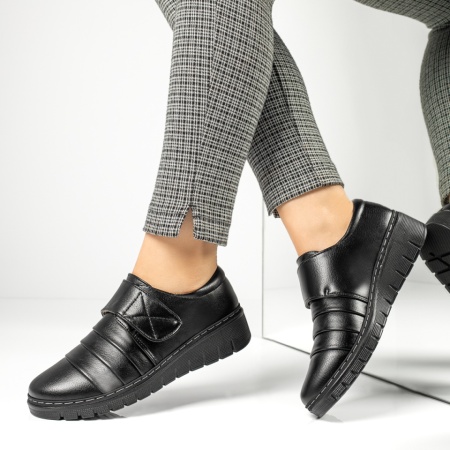 Pantofi dama, Pantofi casual dama cu platforma si inchidere cu scai negri MOD13049, modlet.ro