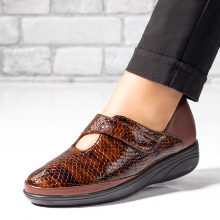 Pantofi casual dama cu scai maro din Piele naturala MOD00129