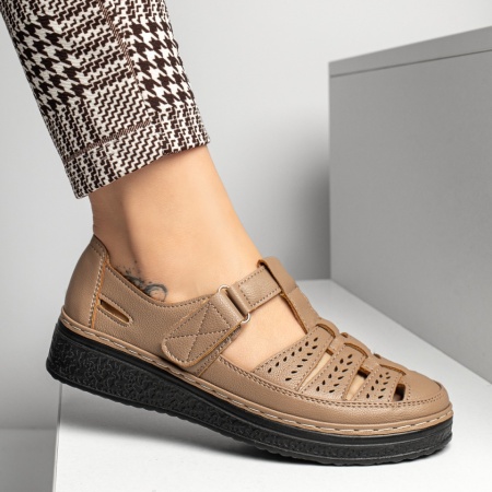 Pantofi casual dama, Pantofi casual dama cu scai maro MOD13354, modlet.ro