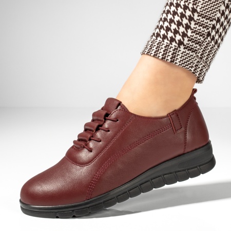 Pantofi dama, Pantofi casual dama cu siret elastic rosii MOD12424, modlet.ro