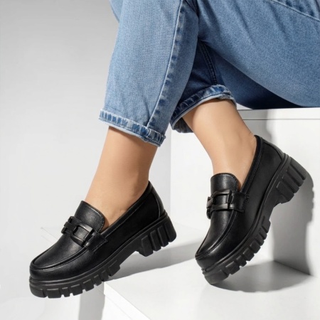 Pantofi casual dama cu talpa groasa negri DORA47, 2, modlet.ro