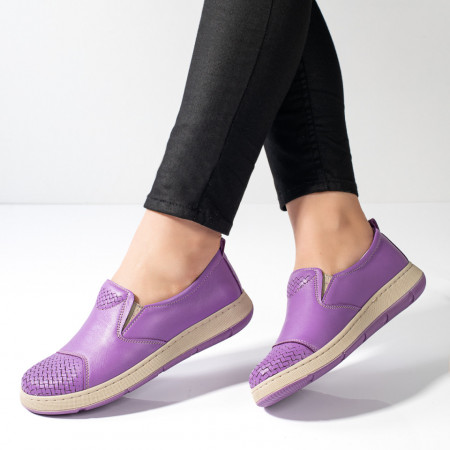 Pantofi casual dama mov din Piele naturala MOD11124, 4, modlet.ro