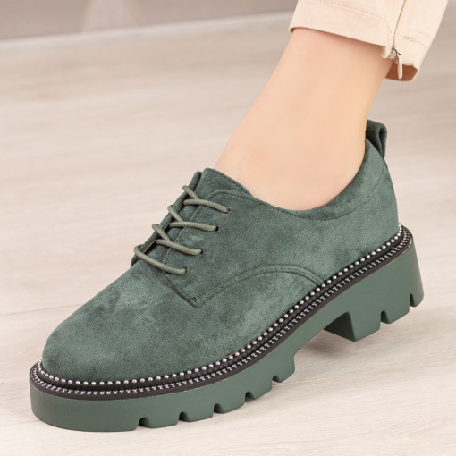 Pantofi casual dama verzi cu talpa groasa MDL01848