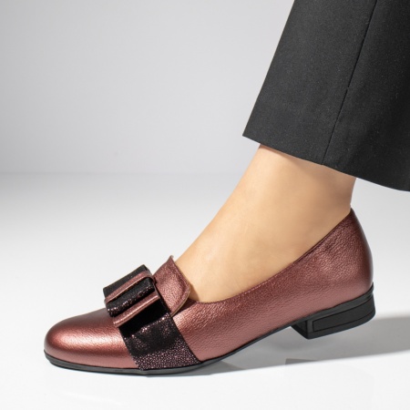 Pantofi dama, Pantofi dama bordo cu toc gros si funda MOD06411, modlet.ro