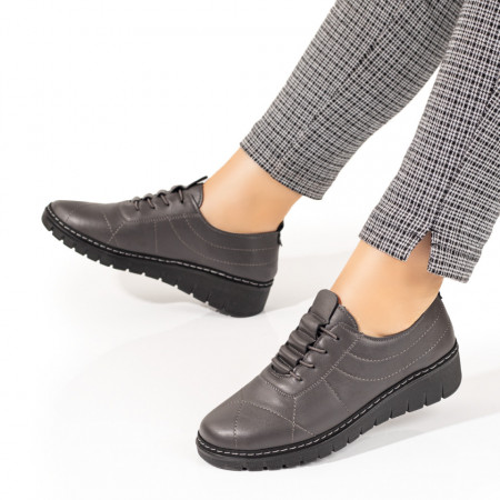 Pantofi dama casual gri cu siret elastic GINA2, 3, modlet.ro