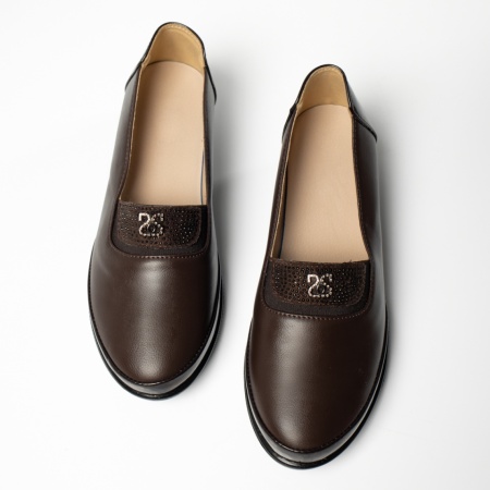 Pantofi dama cu toc mic maro MOD14253, 3, modlet.ro