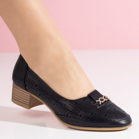 Pantofi dama negri cu toc mic MOD03967, 4, modlet.ro