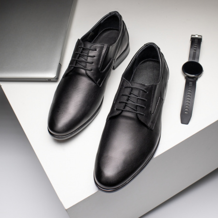 REDUCERI INCALTAMINTE, Pantofi eleganti barbati din Piele naturala negri MOD03874, modlet.ro