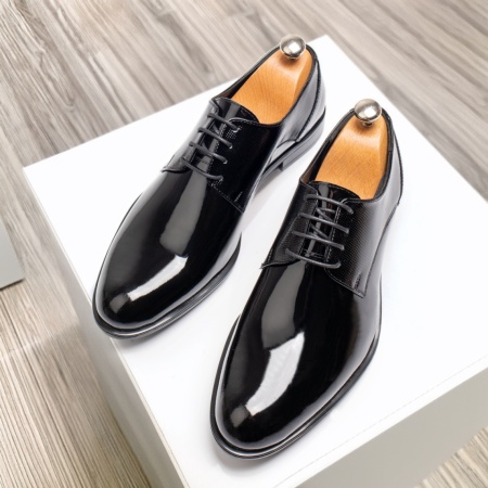 Pantofi eleganti barbati negri cu aspect lucios din Piele naturala MOD13750, 4, modlet.ro