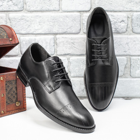 Pantofi barbati eleganti, Pantofi eleganti barbati negri din Piele naturala MDL09853 - modlet.ro