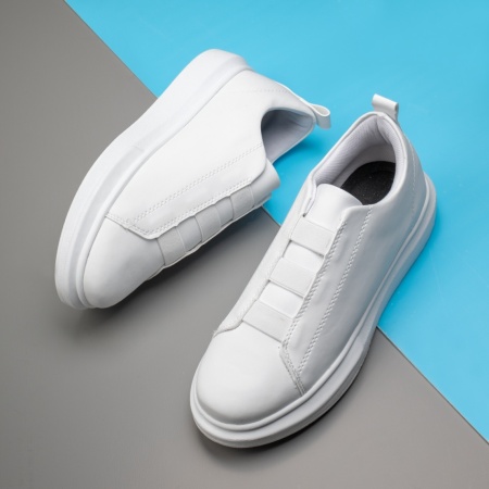 Pantofi sport barbati cu barete elastice albi MOD11651, 4, modlet.ro