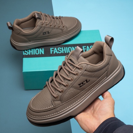 Pantofi sport barbati cu siret si talpa groasa khaki MOD13954