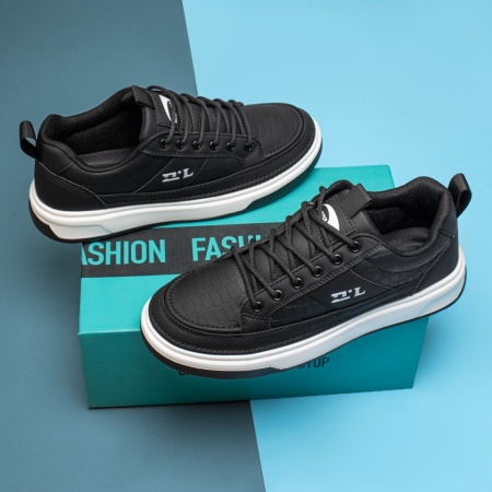 Pantofi sport barbati cu siret si talpa groasa negri MOD13954, 3, modlet.ro