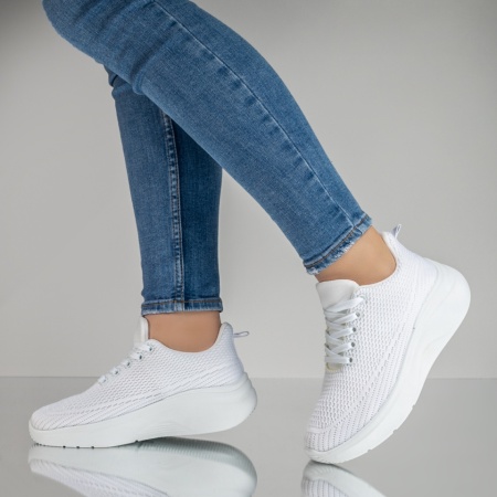 Pantofi sport dama cu platforma albi EMA20, 2, modlet.ro