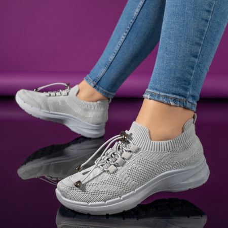 Pantofi sport dama cu siret elastic gri MOD11170, 2, modlet.ro