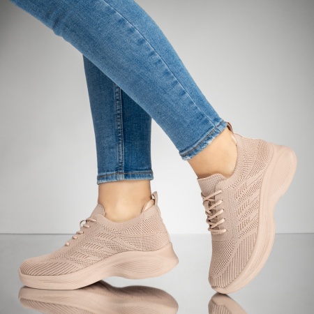 Adidasi dama, Pantofi sport dama cu talpa groasa roz MOD13235, modlet.ro