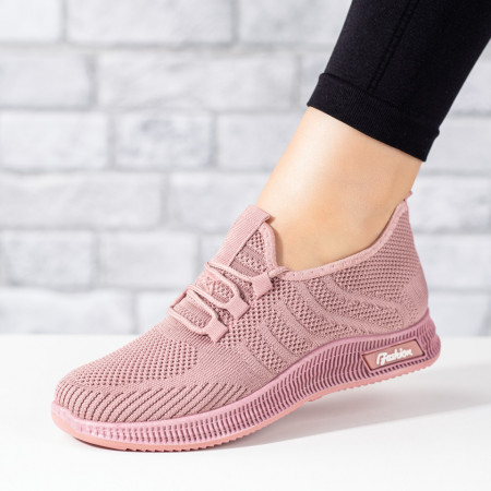 Adidasi dama, Pantofi sport dama din material textil roz ZEF09771 - zeforia.ro