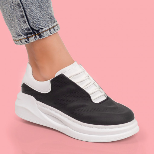 Pantofi sport dama negri cu talpa groasa MOD05919