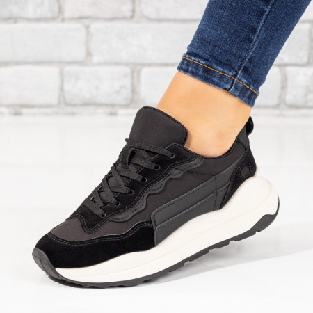 Adidasi dama, Pantofi sport dama negri cu talpa groasa MOD10102, modlet.ro