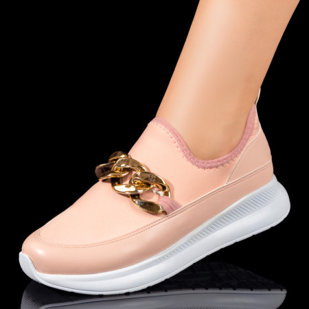 Pantofi sport dama roz cu lant decorativ MDL033821