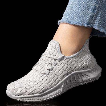 Adidasi dama, Pantofi sport din material textil gri dama ZEF03977 - zeforia.ro