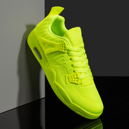 Adidasi barbati, Pantofi sport din material textil verzi neon MOD09837, modlet.ro