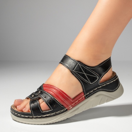 Sandale dama, Sandale cu platforma dama negre MOD11334, modlet.ro