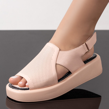 Sandale dama, Sandale cu talpa groasa dama roz MOD03737, modlet.ro