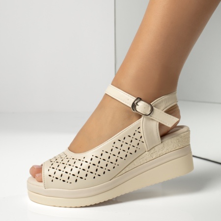 Sandale dama cu platforma bej MOD13876