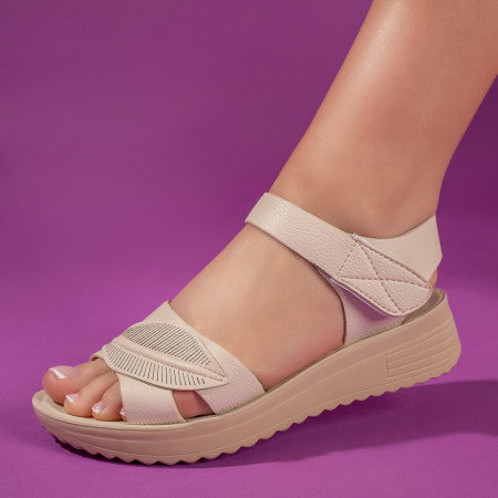 Sandale dama cu platforma bej ZEF11341, 2, zeforia.ro