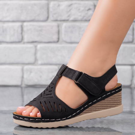 Sandale dama cu platforma negre MDL09241