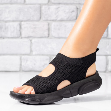 Sandale dama din material textil negre ZEF09321