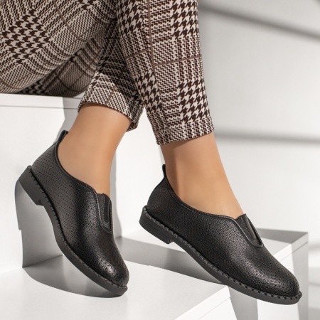 Balerini dama cu perforatii negri IRIS38, 4, modlet.ro