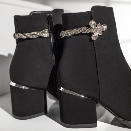 Botine dama negre cu toc gros MOD12904, 2, modlet.ro