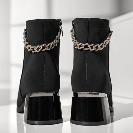Botine dama negre cu toc gros MOD12906, 4, modlet.ro